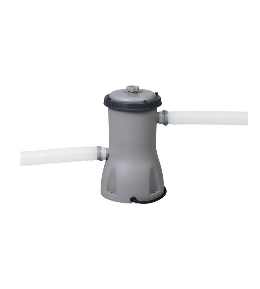 PISCINA FUORI TERRA CON STRUTTURA RETTANGOLARE BESTWAY "POWER STEEL FRAME"  CON COPERTURA, FILTRO, SCALA E CHEMCONNECT EFFETTO RATTAN 488X244X122 CM - COD. 56996